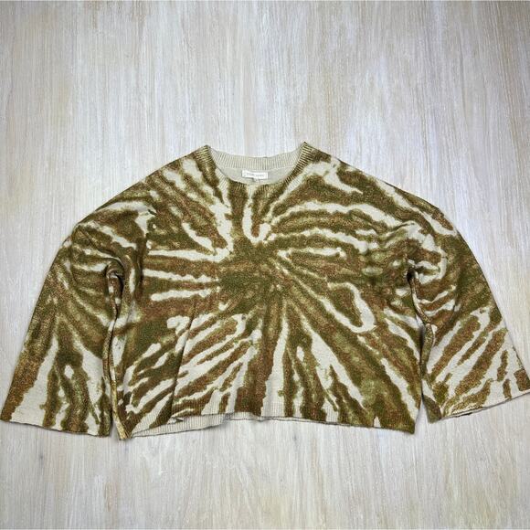 Gilded Intent Buckle Crew Neck Boho Cozy Knit Tie Dye Soft Pullover Sweater LG - Picture 1 of 16